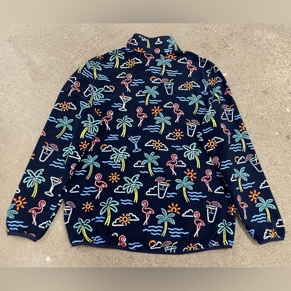 Chubbies Neon Lights Palm Tree Flamingo Unisex Fleece Pullover Jacket Large - Picture 11 of 14